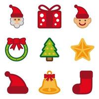 Set of Color Christmas Icons vector