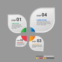 Petal-shaped gradient infographic element for business steps or options with modern layout and vibrant visual design vector
