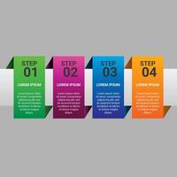 Steps gradient infographic element for business options with colorful modern layout and clean structured design vector