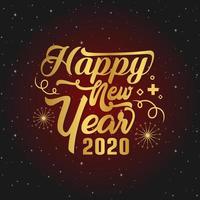 Happy New Year Greeting Red Script vector