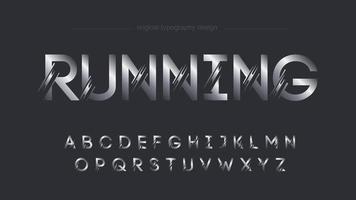 Silver Futuristic Custom Space Stripes Typography vector