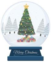 A snow globe on white background vector