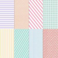 Pastel mixed seamless pattern vector set