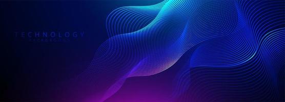 Abstract 3d technology and science neon visualization vector