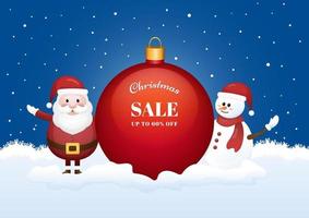 Christmas sale season banner with  Santa Claus  vector