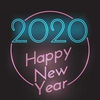 Happy New Year neon style background  vector