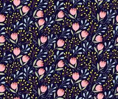 Cute flowers seamless pattern vector