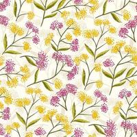 Field Foral Seamless Pattern-07 vector