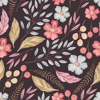 Floral seamless textured pattern