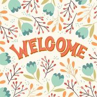 Welcome hand lettering vector