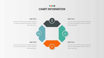 Four-step loop infographic with business icons vector