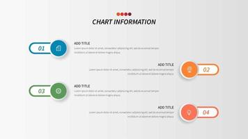 Infografía empresarial de proceso de cuatro pasos con formas de cápsula e iconos empresariales vector