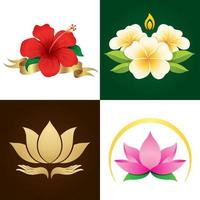 Traditional asian flowers vector