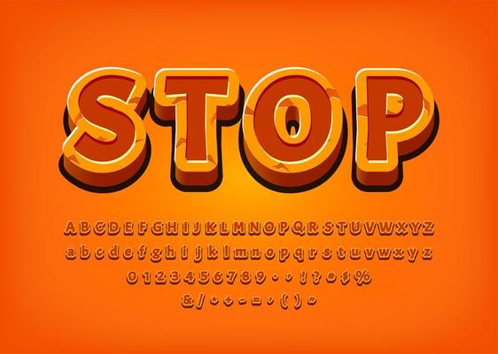 Stop 3d Alphabet game tittle text effect 