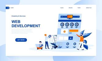 Web development landing page template with header vector