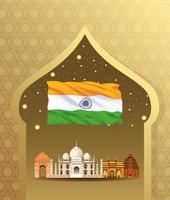 India national monument building architecture vector