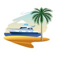yacht boat cartoon vector