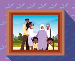 photo of cute family members afro vector