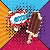 Woow ice cream pop art vector