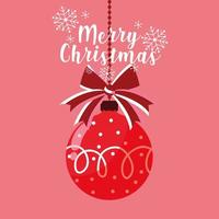 merry christmas ball hanging decorative vector