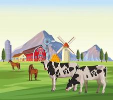 farm animals cartoons vector