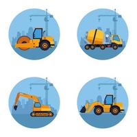 construction vehicles cartoon vector