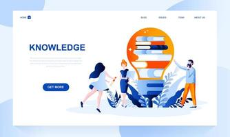 Knowledge vector landing page template with header