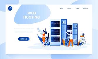 Web hosting vector landing page template with header