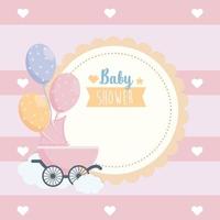 label of baby shower poster celebration vector