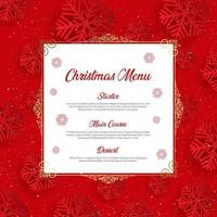 Christmas menu with snowflake design vector