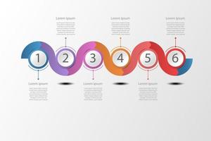 Concept wavy timeline infographic illustration. vector
