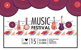 music festival event to entertaiment celebration vector