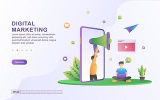 Digital marketing illustration concept