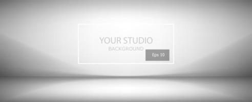 white and gray soft gradient studio background vector
