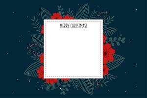 Poster merry Christmas with white frame vector