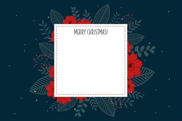 Poster merry Christmas with white frame