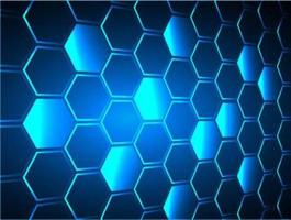 Blue Hexagon honeycomb grid pixel vector background