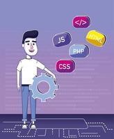 Software programmer cartoon vector