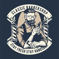 Classic barbershop badge  vector