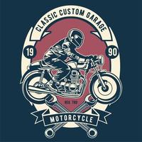 Classic custom garage badge vector