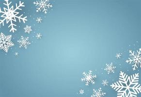 Christmas and happy new year blue background with snowflake vector