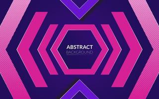 Fondo abstracto con tema de color neón y púrpura y hexágono vector