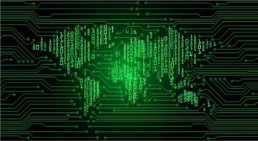 Concepto de circuito cibernético del mundo verde vector