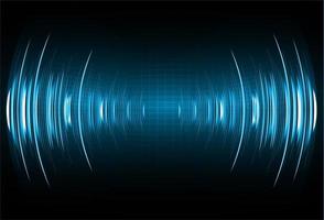 Sound waves oscillating dark blue light vector