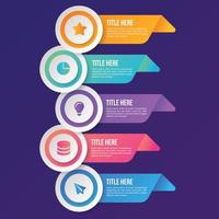 5 steps business infographic with Icons vector