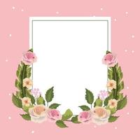 Marco cuadrado floral vintage vector