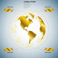 golden globe luxury digital data infographic vector