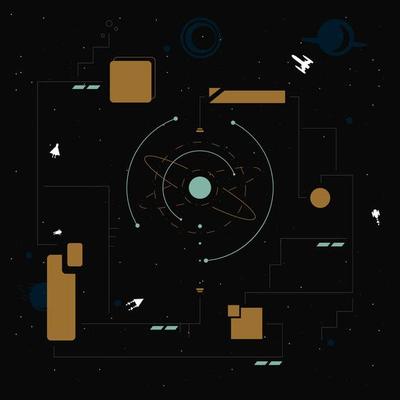 Abstract technology and space explorer background with rectangle shapes