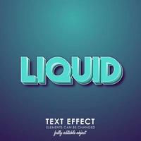 liquid blue premium text style vector