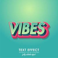 Vibes detailed text effect with modern 3d design vector